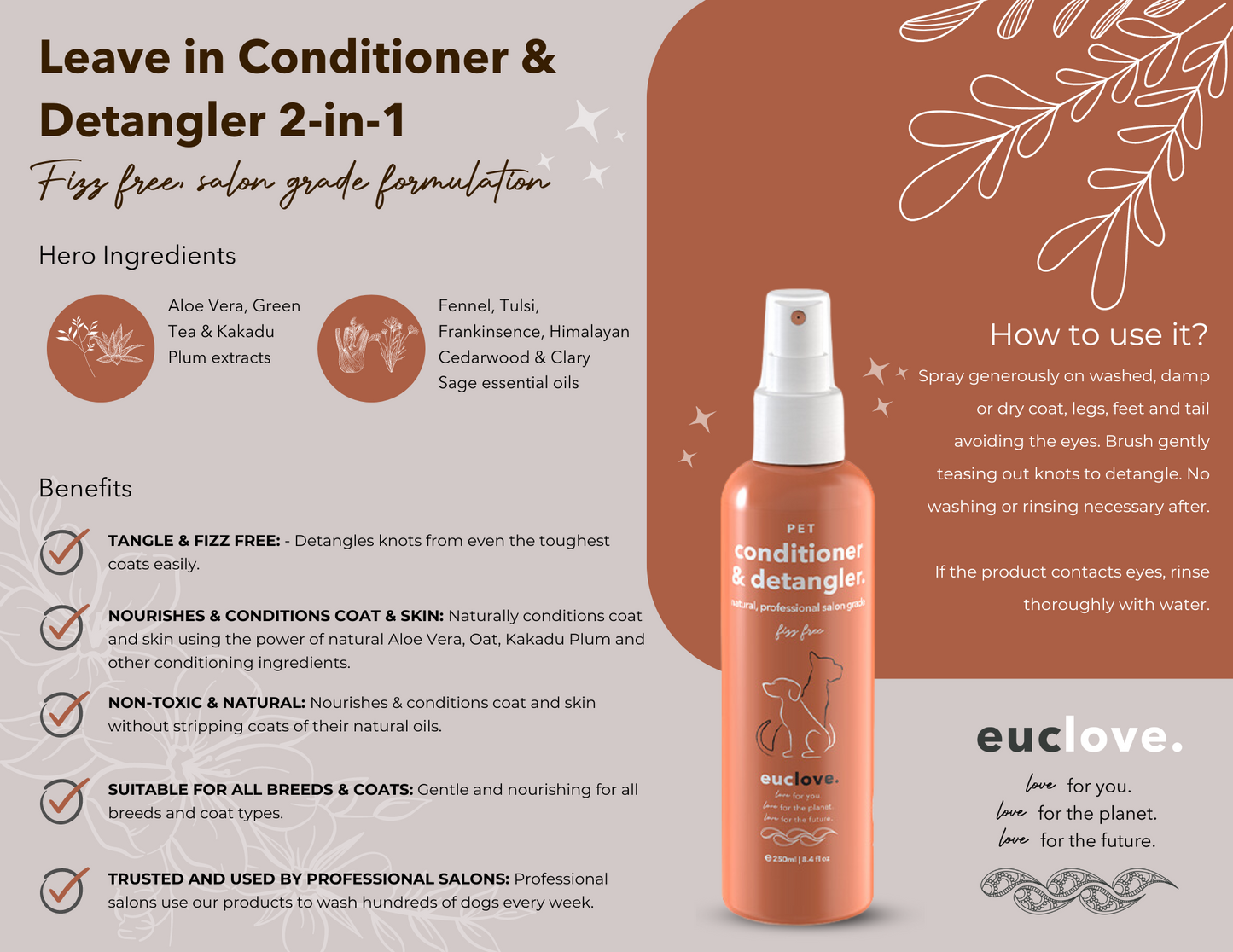 Leave in Conditioner + Detangler for Dogs 300 ml